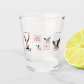 World Best Dog Mam | Foto van collage | Pastel Roz Shot Glas (Voorkant)