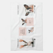 World Best Dog Mam | Foto van collage | Pastel Roz Theedoek (Verticaal)