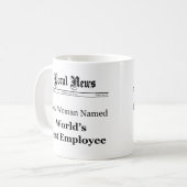 World Best Employee Classic Newspaper Mok (Vrouwen (Voorkant links)