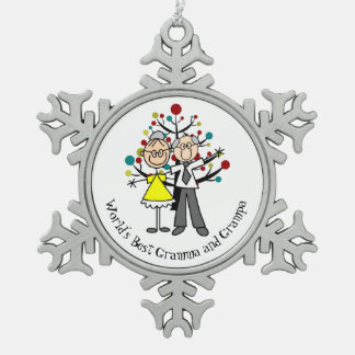 World Best Gramma and Grampa Snowflake Ornament