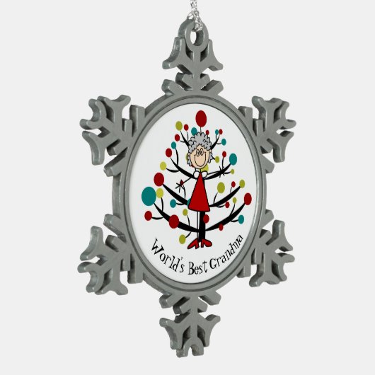 World Best Grandma Snowflake Ornament (Links)