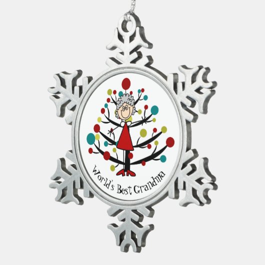 World Best Grandma Snowflake Ornament (Rechts)