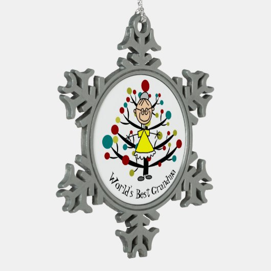 World Best Grandma Snowflake Ornament (Links)