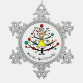 World Best Grandma Snowflake Ornament (Voorkant)