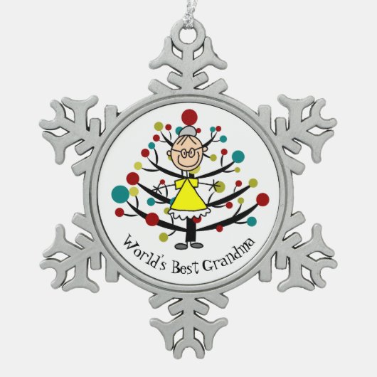 World Best Grandma Snowflake Ornament (Voorkant)