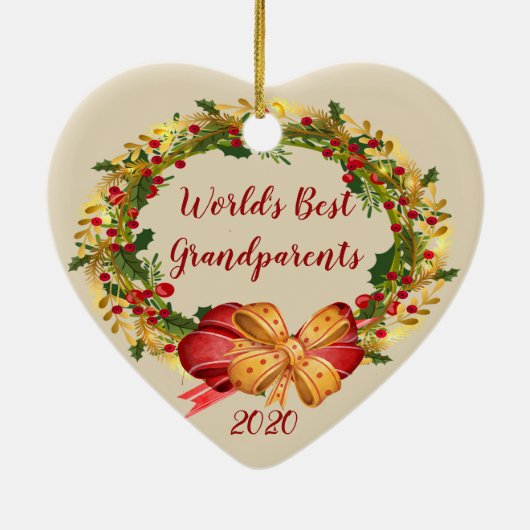 World Best Grandouders Antiek Wreatest Kerstmis Keramisch Ornament (Achterkant)