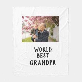 World best Grandpa photo name father's day grandpa Fleece Deken