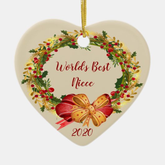 World Best Niece Antiek Wreatest Kerstmis Keramisch Ornament (Voorkant)