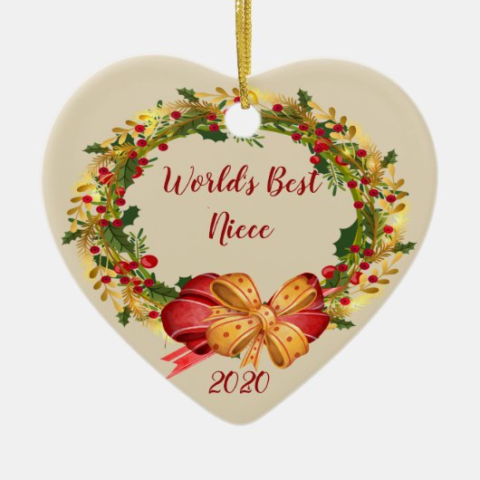 World Best Niece Antiek Wreatest Kerstmis Keramisch Ornament (Voorkant)