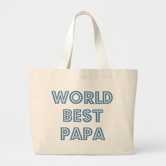 World Best Papa Grote Tote Bag (Voorkant)