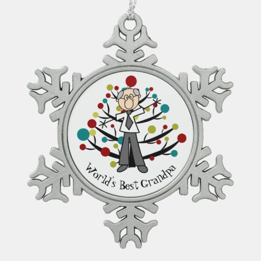 World BestGrandpa Snowflake Ornament (Voorkant)