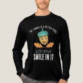"World Better With Your Smile" Smiling Acorn  Tri-Blend Shirt (Voorkant volledig)