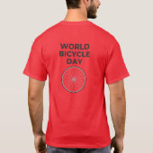 World Bicycle Day Red Cycling Enthusiast T-shirt (Achterkant)