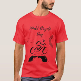 World Bicycle Day Red Cycling Enthusiast T-shirt