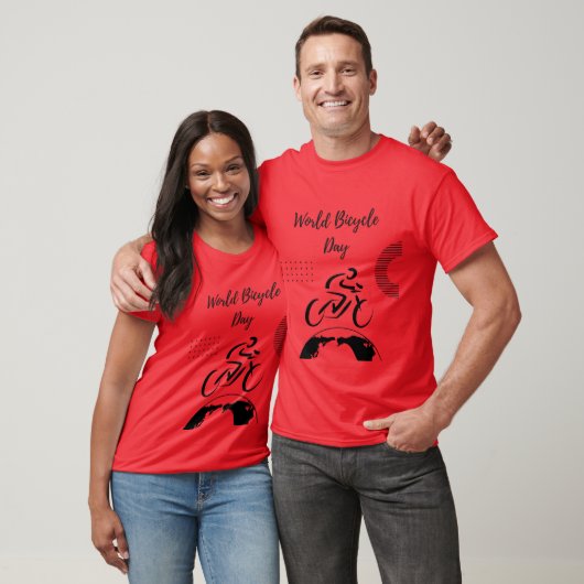 World Bicycle Day Red Cycling Enthusiast T-shirt (Unisex)
