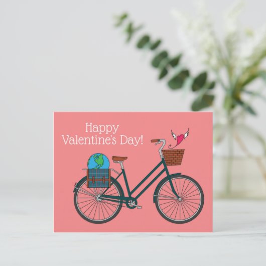 World Bike Happy Valentijns_Blush Briefkaart (Staand voorkant)