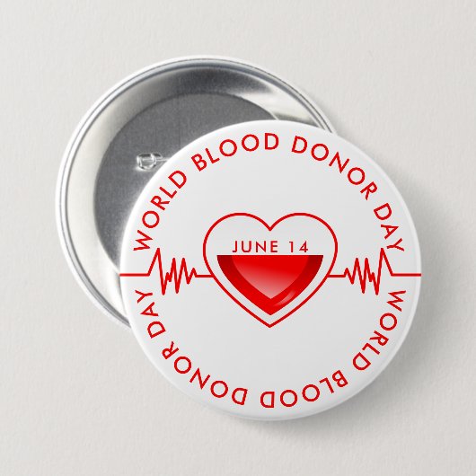 World Blood Donor Day Ronde Button 7,6 Cm (Voorkant /achterkant)