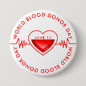 World Blood Donor Day Ronde Button 7,6 Cm (Voorkant)