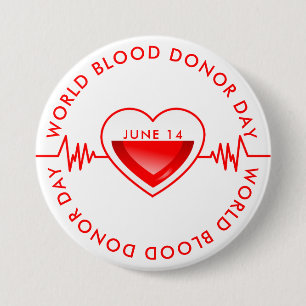 World Blood Donor Day Ronde Button 7,6 Cm
