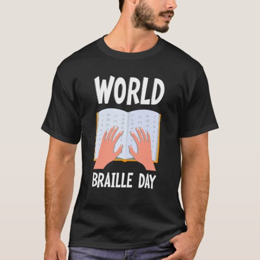 World Braille Day Verenigde Naties T-shirt (Voorkant)