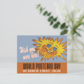 World Briefkaart Day Wish You Were Here Sun (Staand voorkant)