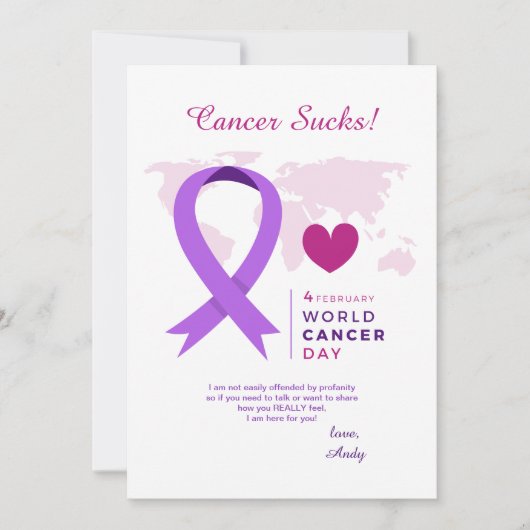 World Cancer Day Card Kaart (Voorkant)