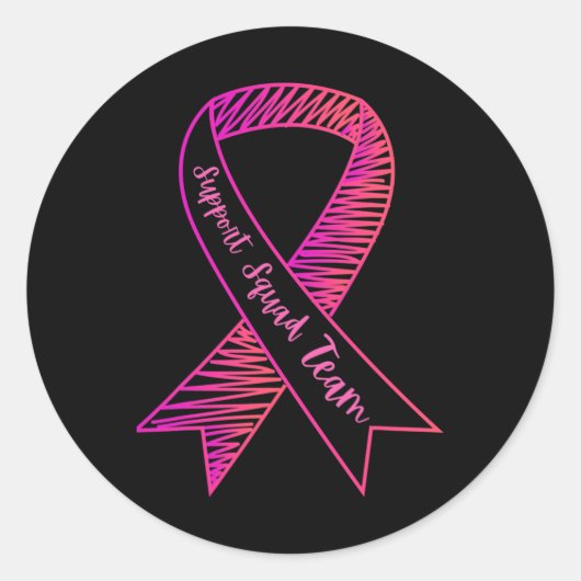 World Cancer Day Support Squad Team borstkanker Ronde Sticker (Voorkant)