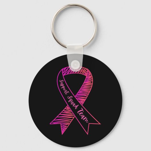 World Cancer Day Support Squad Team borstkanker Sleutelhanger (Voorkant)
