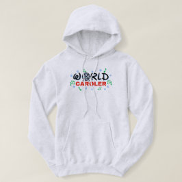 World Caroler met groene Muzieknoten en blauwe sne Hoodie