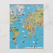 World Cartoon Map Briefkaart (Voorkant)