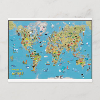 World Cartoon Map Briefkaart