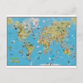 World Cartoon Map Briefkaart (Voorkant)
