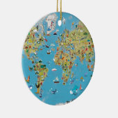 World Cartoon Map Keramisch Ornament (Rechts)