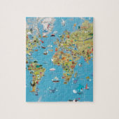 World Cartoon Map Legpuzzel (Verticaal)