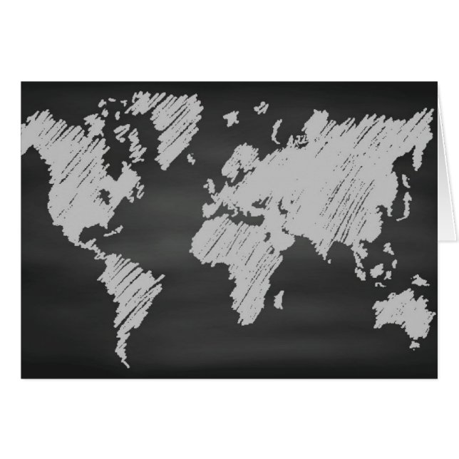 World Chalkboard-kaart (Voorkant Horizontaal)