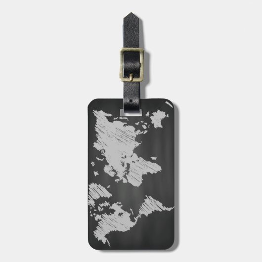 World Chalkboard-kaart Bagagelabel (Voorkant verticaal)