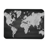 World Chalkboard-kaart Magneet (Horizontaal)