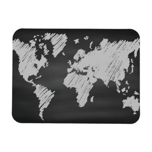 World Chalkboard-kaart Magneet (Horizontaal)