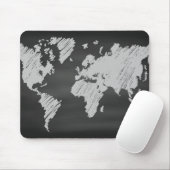 World Chalkboard-kaart Muismat (Met muis)