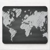 World Chalkboard-kaart Muismat (Voorkant)