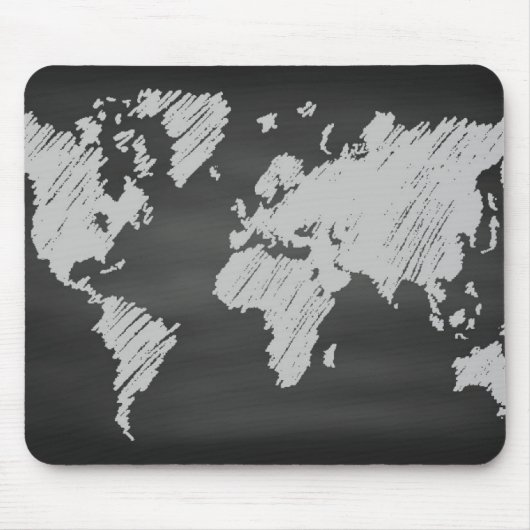 World Chalkboard-kaart Muismat (Voorkant)