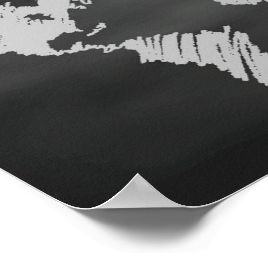 World Chalkboard-kaart Poster (Hoek)