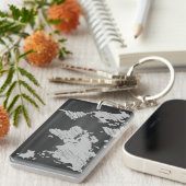 World Chalkboard-kaart Sleutelhanger (Voorkant Rechts)