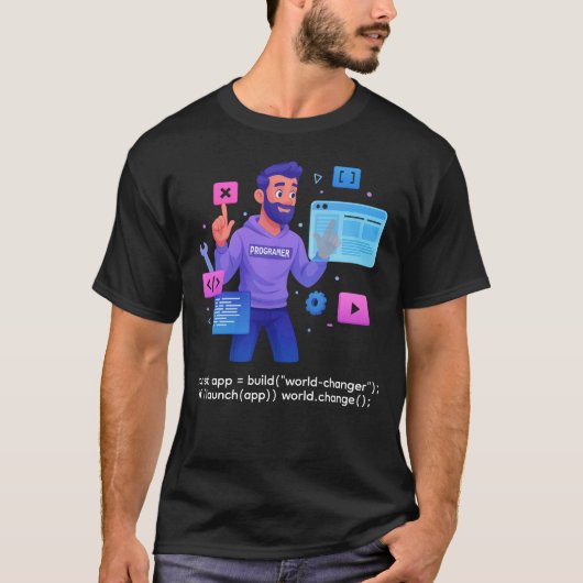 World-Changer App – Programmer T-Shirt (Voorkant)