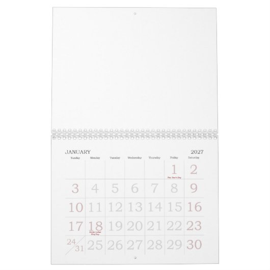 WORLD CHESS CALANDER KALENDER (Jan 2027)