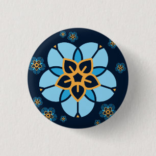 World Childless Week badge multi bloem (marineblau Ronde Button 3,2 Cm
