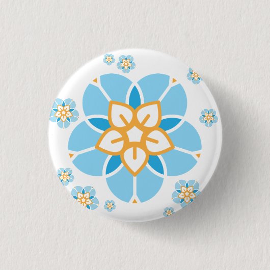 World Childless Week badge multi bloem (wit) Ronde Button 3,2 Cm (Voorkant)