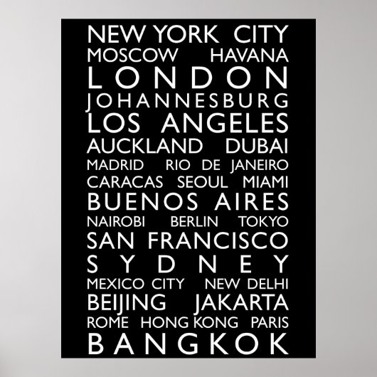 World Cities Bus Roll Poster (Voorkant)