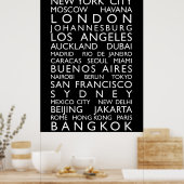 World Cities Bus Roll Poster (Keuken)