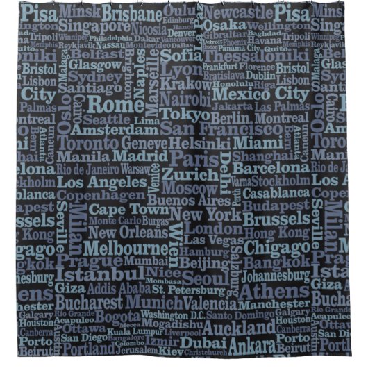 World Cities douchegordijn (Voorkant)